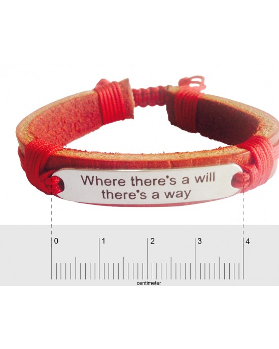 Where There`s A Will Leather Bracelet